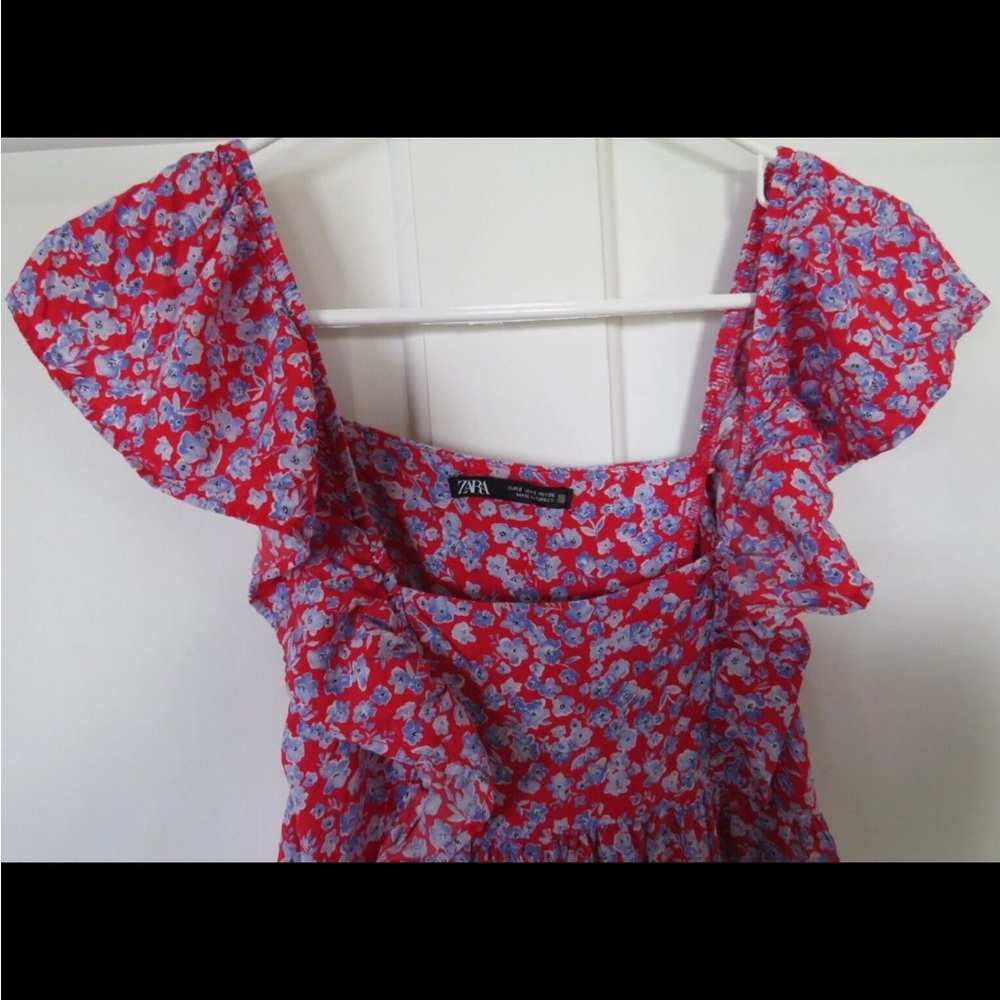 Zara Floral Red Maxi Dress - Picture 13 of 14